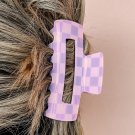 Wisteria Checkered Print Hollow Out Hair Clip