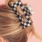 Black Checkered Print Hollow Out Hair Clip