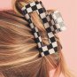 Black Checkered Print Hollow Out Hair Clip
