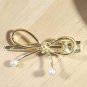 Gold Bow Knot Pearl Decor Plated Alloy Hair Clip