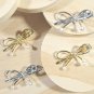 Gold Bow Knot Pearl Decor Plated Alloy Hair Clip