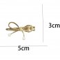 Gold Bow Knot Pearl Decor Plated Alloy Hair Clip