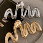 Gold Wave Shaped Plated Alloy Large Hair Clip