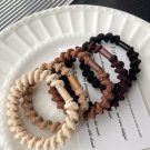 Coffee 5pcs Spiral High Elastic Hair Tie
