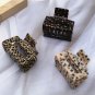 Parchment Leopard Print Cutout Square Claw Clip