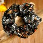 Black Halloween Pattern Print Hair Scrunchie