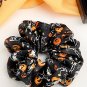 Black Halloween Pattern Print Hair Scrunchie