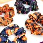Black Halloween Pattern Print Hair Scrunchie