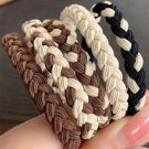 Khaki 5pcs Smile Face Decor Braided Hair Ties
