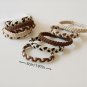 Khaki 5pcs Smile Face Decor Braided Hair Ties