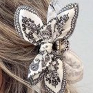 Black Paisley Floral Print Bow Knot Hair Clip