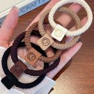 Chestnut 5pcs Smile Face Decor Braided Hair Ties