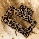 White Leopard Print Cutout Square Claw Clip
