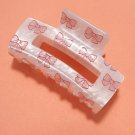 Light Pink Bow Knot Print Acrylic Square Hair Claw