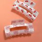 Light Pink Bow Knot Print Acrylic Square Hair Claw