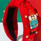 Fiery Red Christmas Beading Nutcracker Rhinestone Decor Hairband