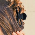 Black Minimalist Wave Shape Matte Hair Claw Clip