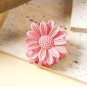 Pink Boho Daisy Flower Frosted Hair Clawclip