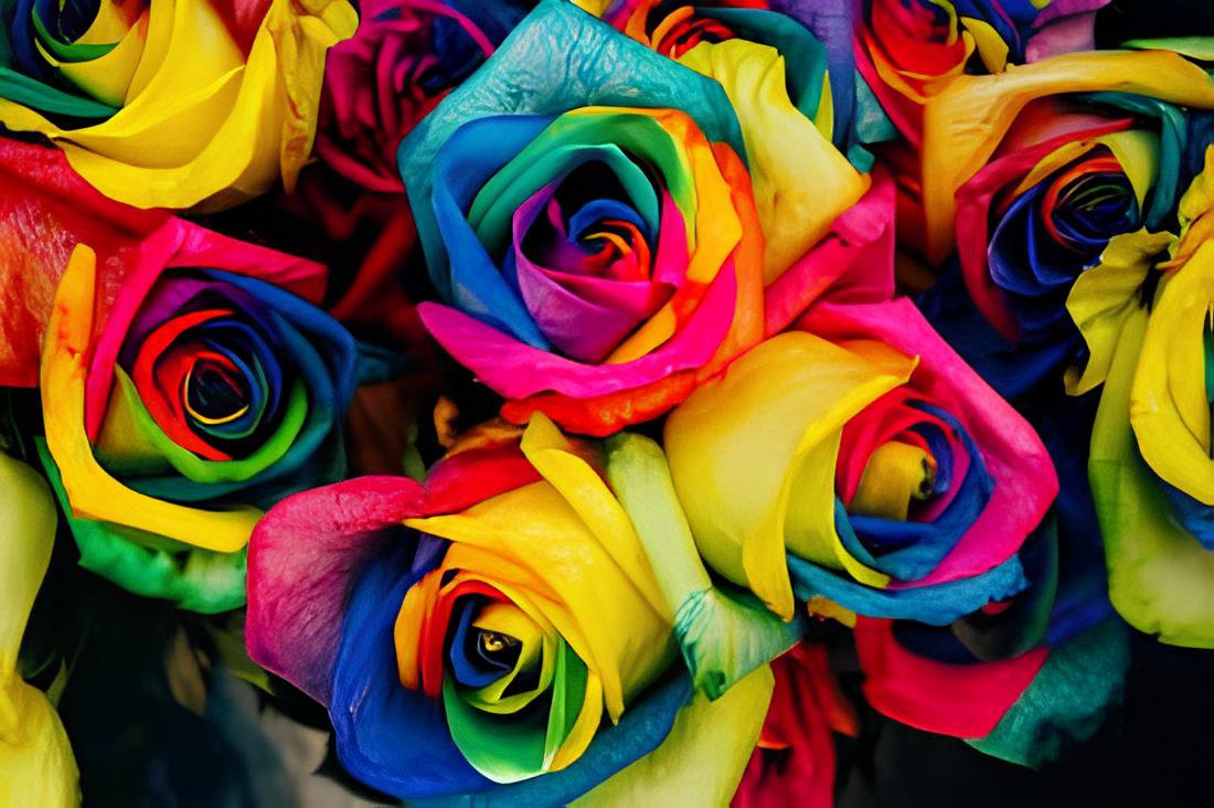 100 Seeds Colorful Rainbow Rose Valentine Lover Flower Fresh Seeds