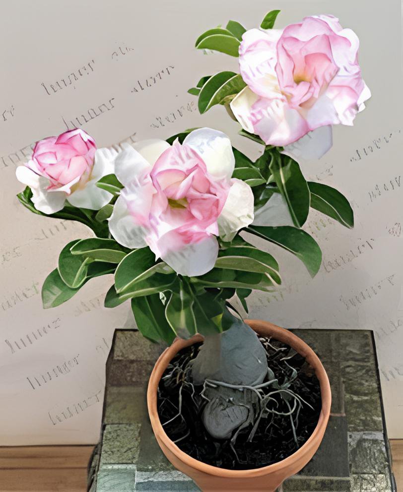 2 Seeds Balcony Bonsai Potted Flowers Drawf Adenium Fresh Seeds
