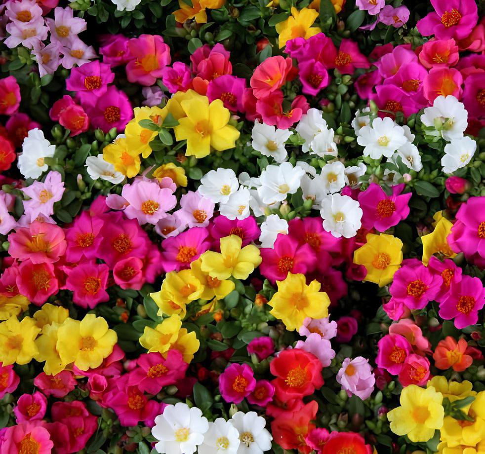 100 Seeds Mix Portulaca Grandiflora Moss Rose Flower Seeds Fresh Seeds