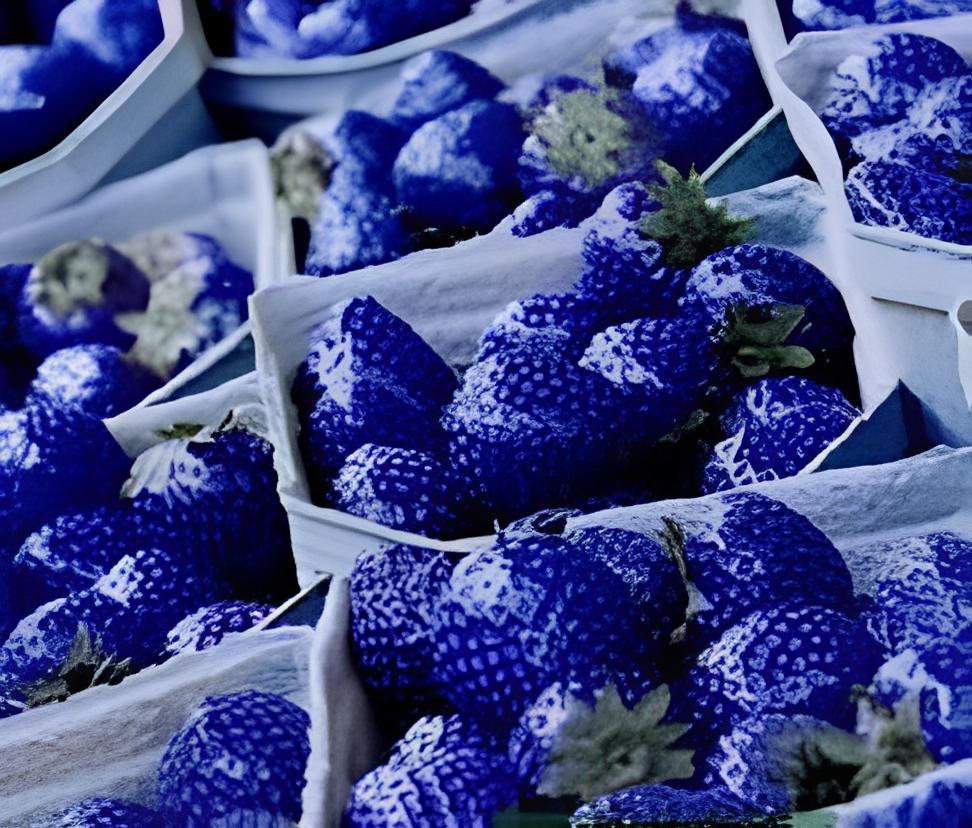 200 Seeds Mixed 4 Types of Blue Purple White Red Strawberry Fresh Seeds