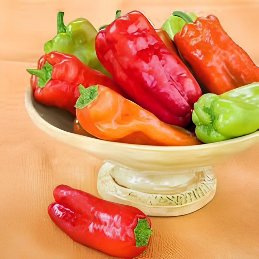 100 Seeds Heirloom 'Cubanelle' Pepper Green Red Orange Sweet Pepper Fresh Seeds