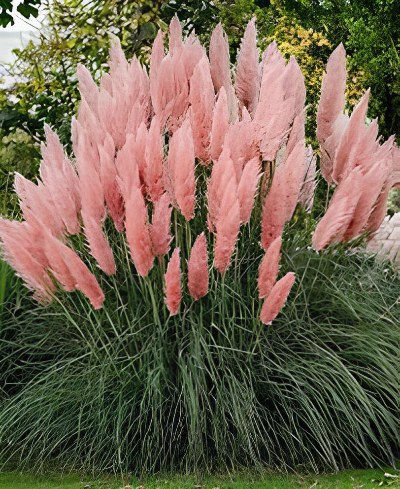 200 Seeds Pink Cortaderia Selloana Ornamental Plants for Home Garden Flowers Fresh Seeds
