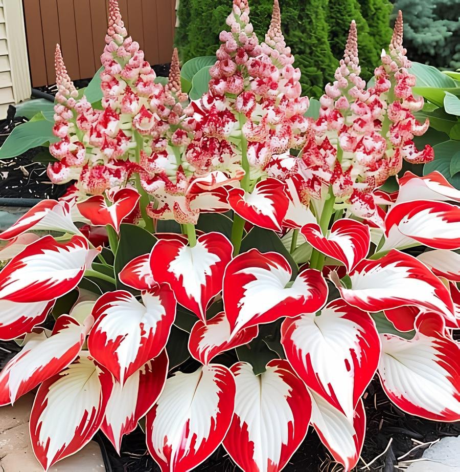50 Rare Hosta Seeds Red White Flower Perennial Hosta Plant Fresh Seeds