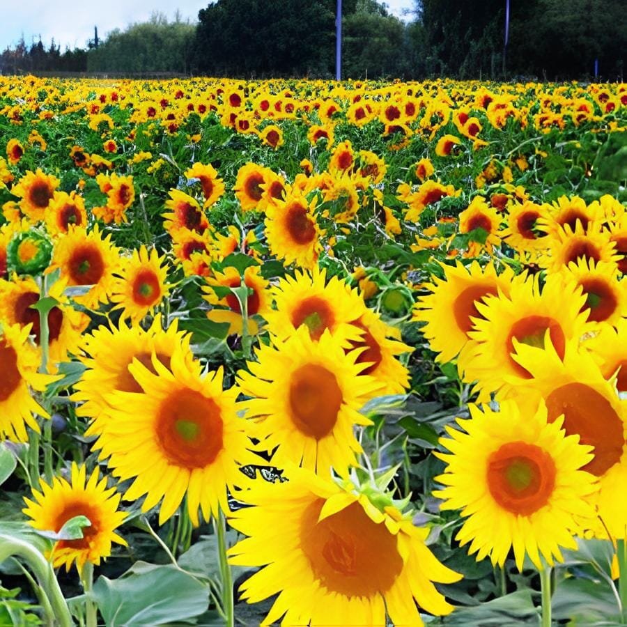 30 Seeds Heirloom Garden 'smiling face' Sunflowers with orange eye