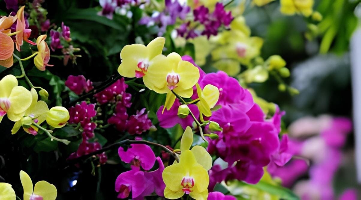 200 Seeds OrchidYellow Flowers with Blackish Red Tongue Flowers