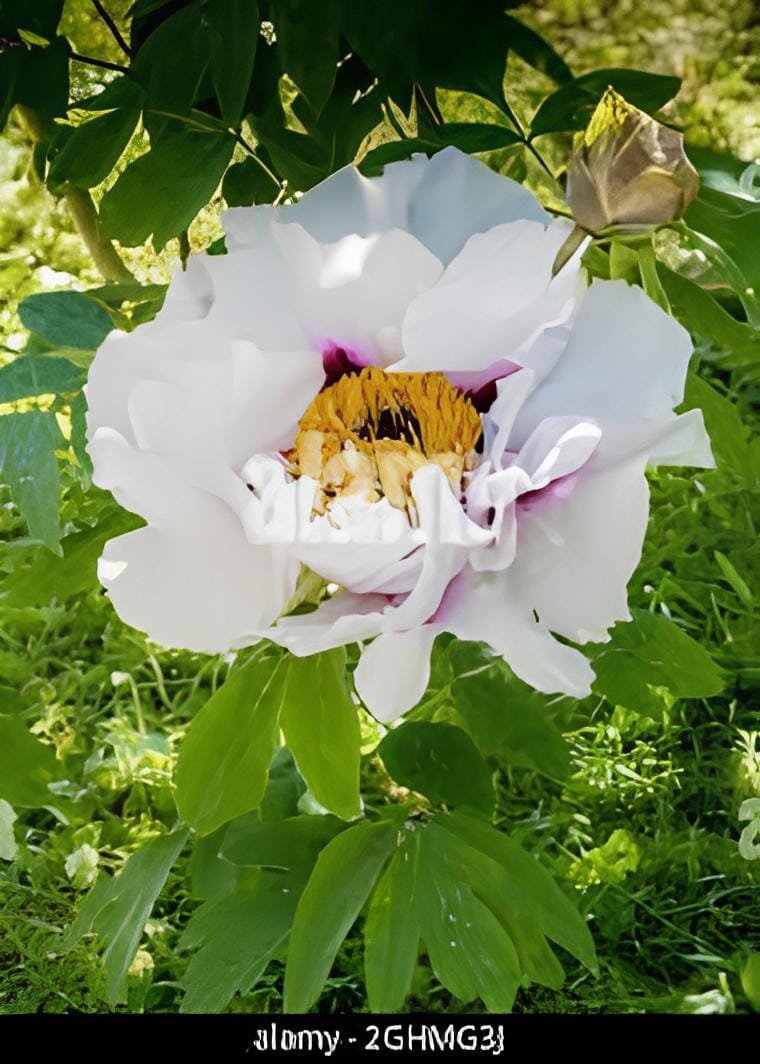 10 Seeds Rare 'Hua Ban' White Peony Flower with Red Spot Shrub