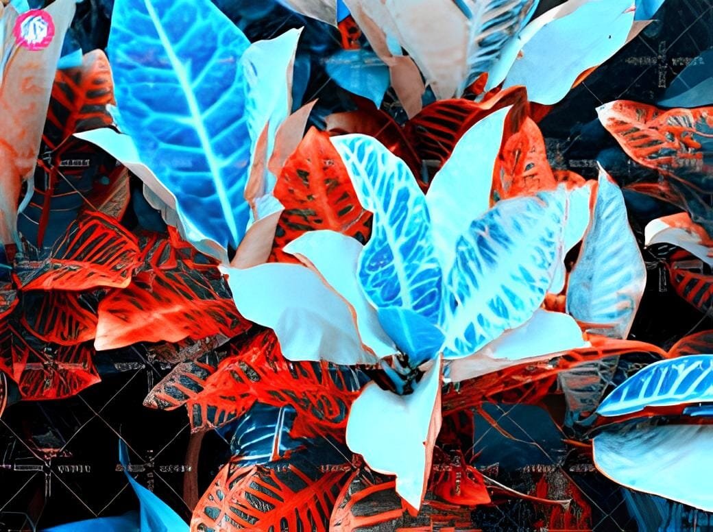 200 Seeds Blue Variegated Leaf Croton Mixed Colorful Ornamental Bonsai Plants