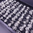 100pcs Fashion retro skull shape rings