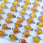 100pcs Imitation amber gemstone rings