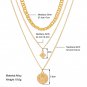 Three-layered clavicle chain woman like pendant necklace