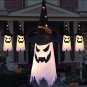 2pcs Halloween Decorations Hanging Lighted Glowing Ghost Witch Hat Party