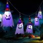 2pcs Halloween Decorations Hanging Lighted Glowing Ghost Witch Hat Party