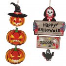 2pcs Halloween Wooden Craft Pumpkin Tree Hanging Decorative Sign 2pcs Halloween Wooden Craft Pumpkin Tree Hanging Decorative Sign