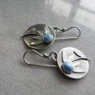 Vintage plant flower natural stone earrings