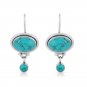Vintage natural stone fashion geometric oval earrings