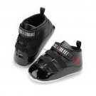 Black Leather Baby Boys Girls First Walking Shoes Soft Bottom Baby Shoes J4674
