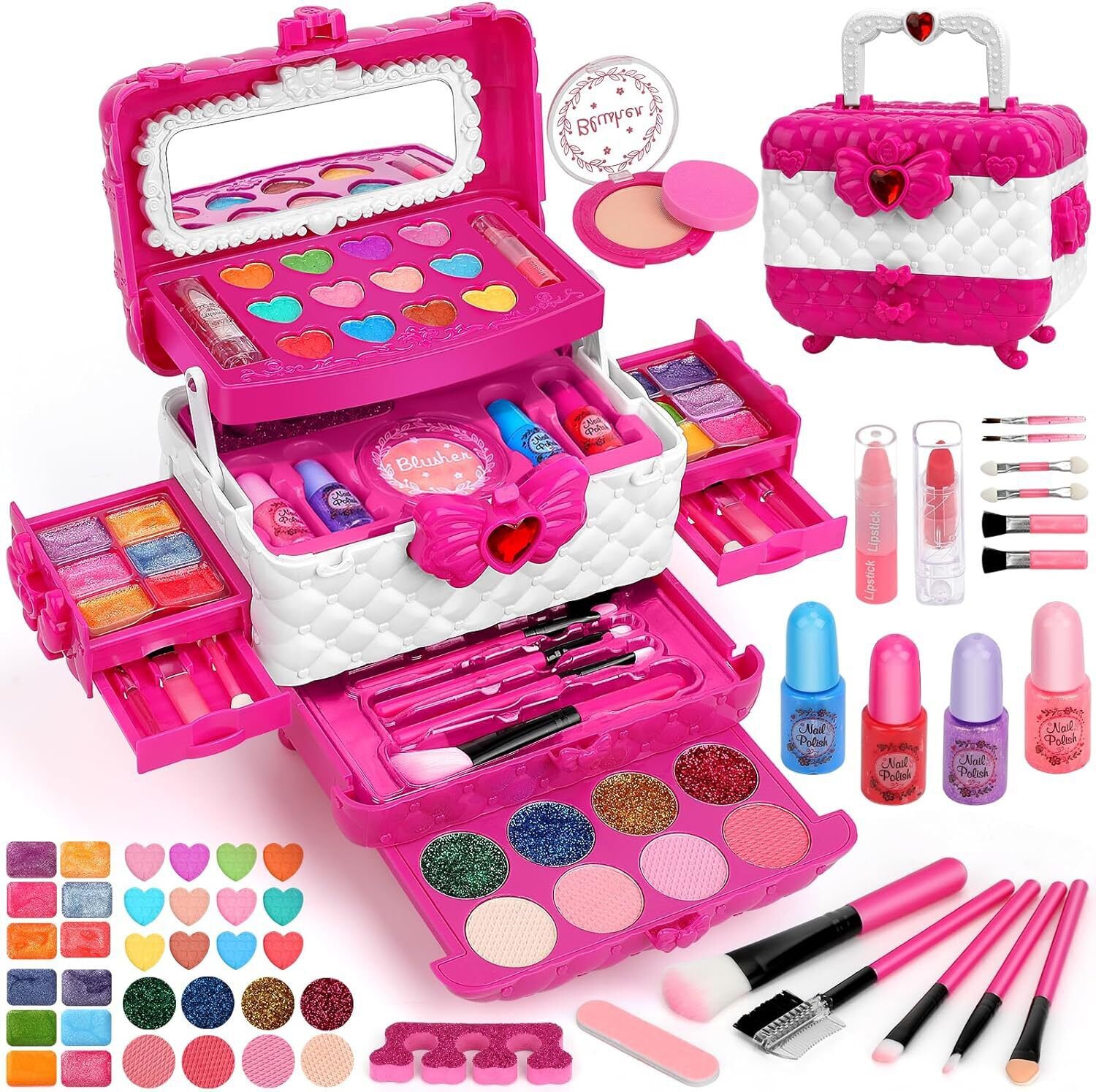 Aureyung Kids Makeup Kit for Girl, Toys Girls Ages 3 4 5 6 7 8 9 10,...