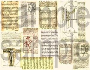 Vintage FRENCH Text & Graphics Digital Collage Sheet