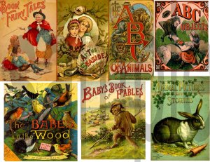 Antique Childrens Book Covers Digital Collage Sheet