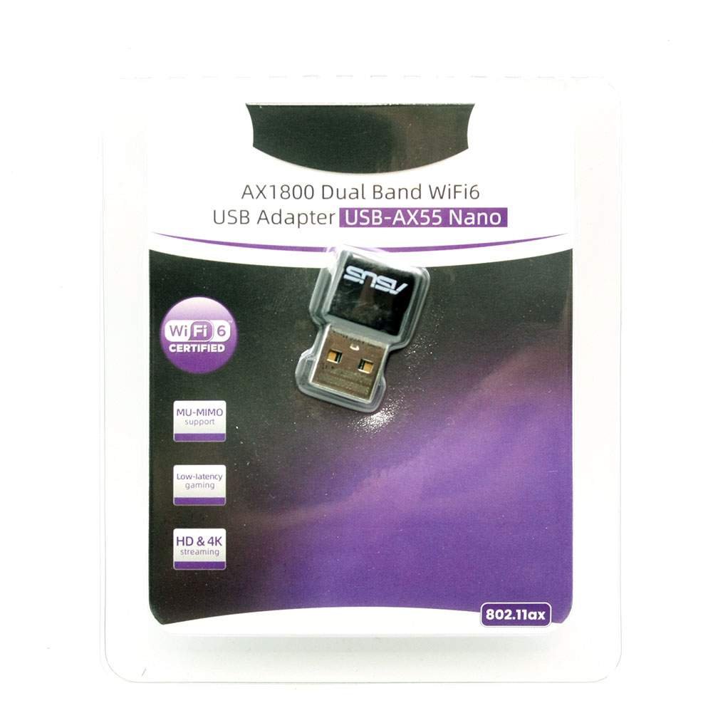 New ASUS USB-AX55NANO AX1800 Dual Band 2.4/5G WiFi 6 802.11ax USB Wi-Fi Adapter