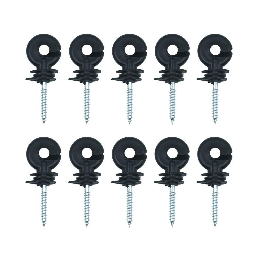 10X Post Sturdy Stable Anti Rust Electric Fence Ring Insulator Self-Tapping Hook