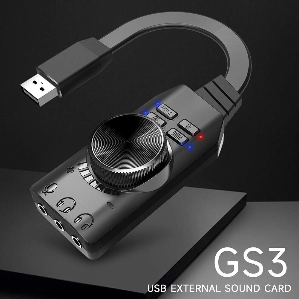 New Plextone GS3 Virtual 7.1 Channel USB Sound Card Adapter External PC Laptop
