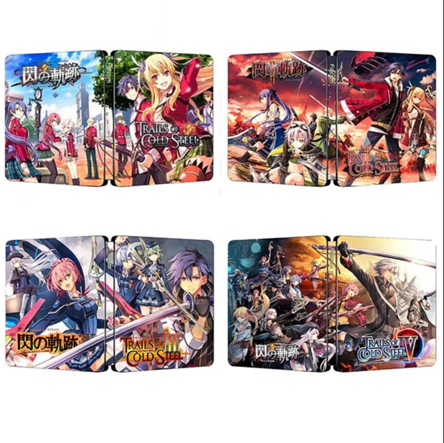 The Legend of Heroes Trails of Cold Steel Bundle 4X Steelbook Case Custom Made