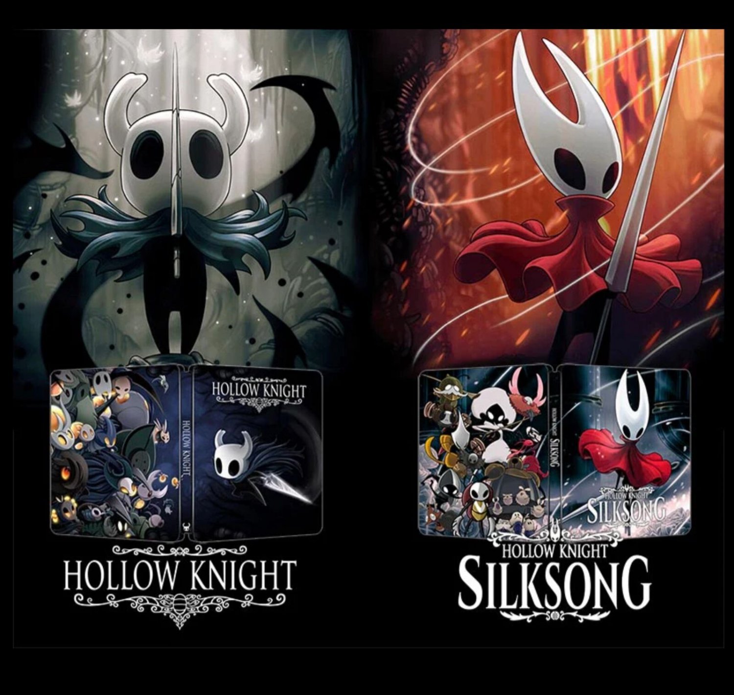 New Hollow Knight Silksong Knight & Hornet Bundle 2X Steelbook Case Custom Made